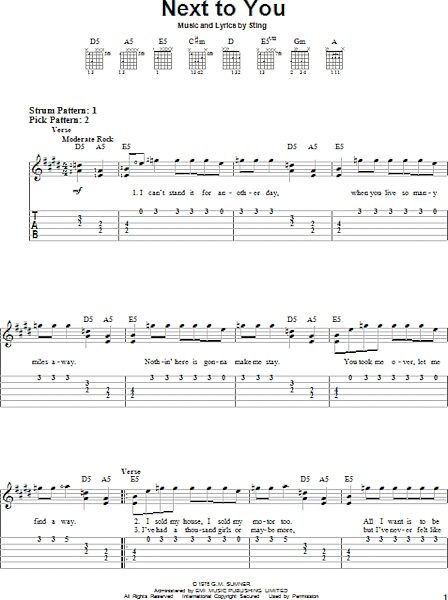 Next To You - Easy Guitar with TAB, New, Main
