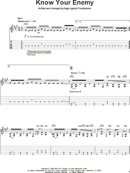 Know Your Enemy - Guitar Tab Play-Along, New, Main