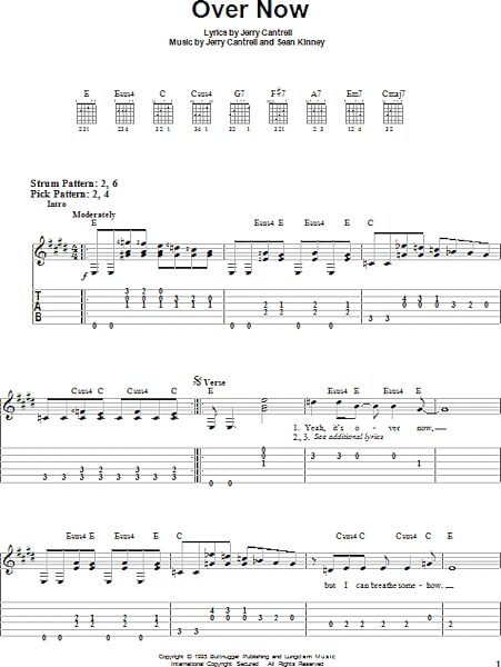 Over Now - Easy Guitar with TAB, New, Main