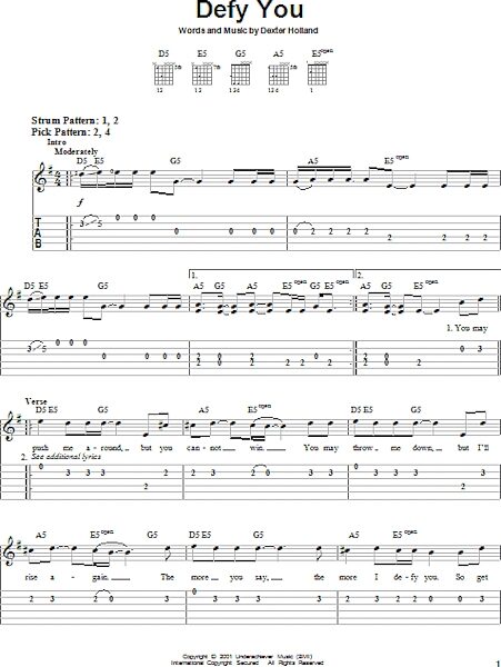 Defy You - Easy Guitar with TAB, New, Main
