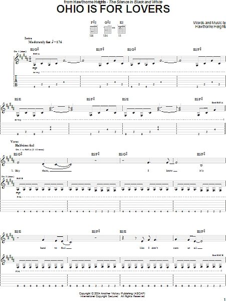 Ohio Is For Lovers - Guitar TAB, New, Main