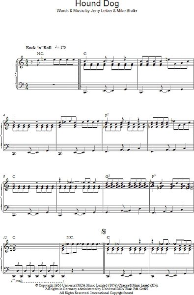 Hound Dog - Piano Solo, New, Main