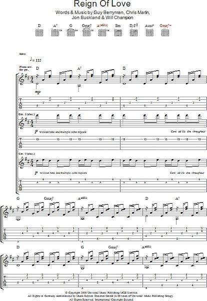 Reign Of Love - Guitar TAB, New, Main