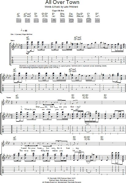 All Over Town - Guitar TAB, New, Main
