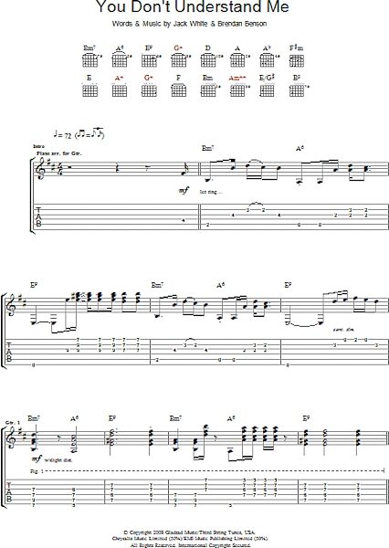 You Don't Understand Me - Guitar TAB, New, Main