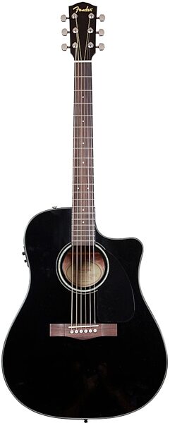 Fender CD-60CE Classic Design Acoustic-Electric Guitar (with Case), Black