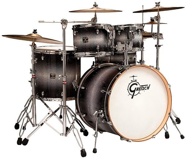 Gretsch BRTE8256 Catalina Birch 5-Piece Drum Shell Kit, Ebony Diamond Halogen Burst