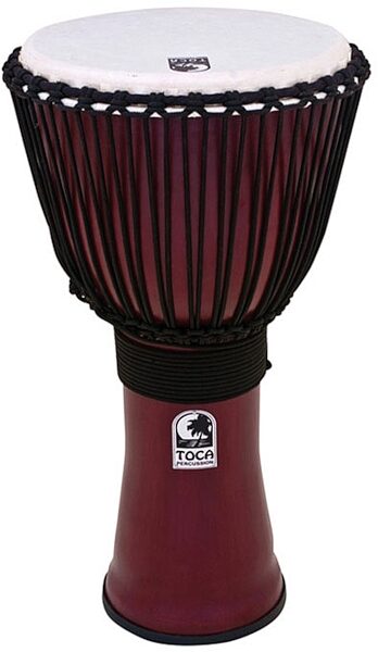 Toca Freestyle II Rope Tune Djembe (with Gig Bag), Deep Red