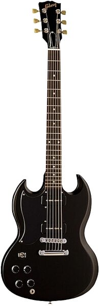 Gibson Left-Handed 1960s Tribute SG Special Left-Handed Electric Guitar with Gig Bag, Worn Ebony