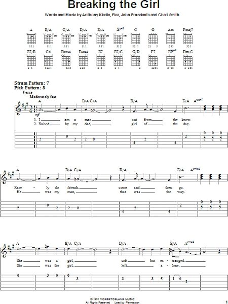 Breaking The Girl - Easy Guitar with TAB, New, Main