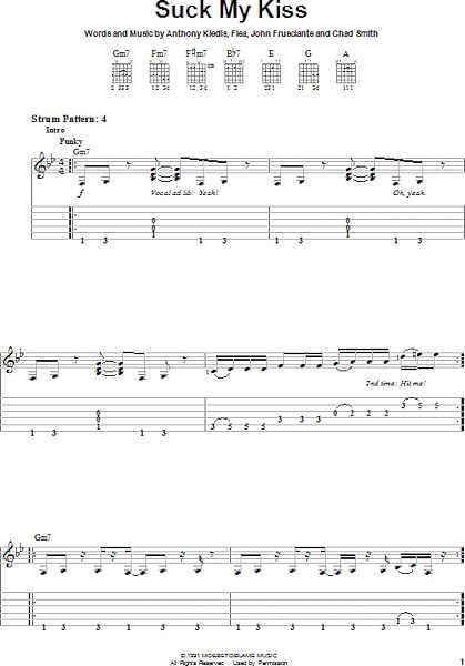 Suck My Kiss - Easy Guitar with TAB, New, Main