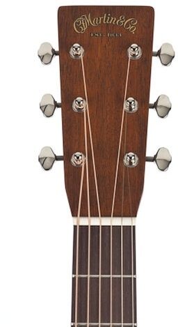 Martin D Mahogany 09 FSC Certified Wood Acoustic Guitar (with Case), Headstock