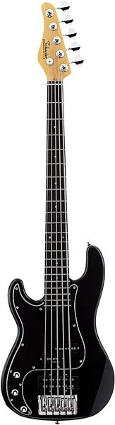 Schecter Diamond-P 5 Custom Left-Handed Electric Bass (5-String), Black