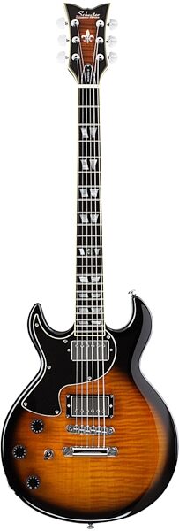 Schecter S1 Custom Left-Handed Electric Guitar, Dark Vintage Sunburst