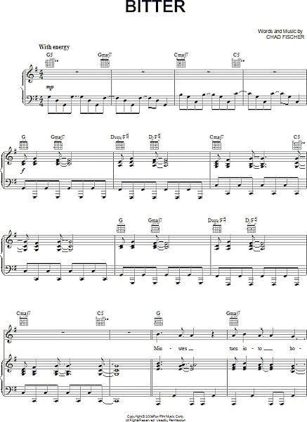 Bitter - Piano/Vocal/Guitar, New, Main