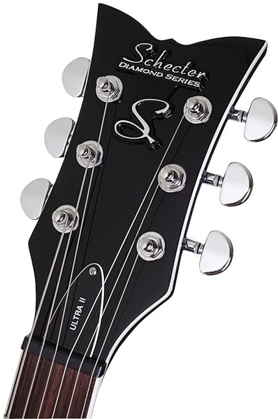 Schecter Ultra II Electric Guitar, Dark Metallic Blue - Headstock