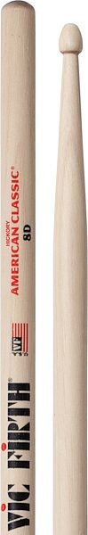 Vic Firth American Classic 8D Wood Drumsticks, New, Action Position Back