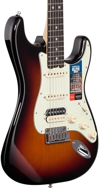 Fender American Elite Stratocaster HSS Shawbucker Electric Guitar, Ebony Fingerboard (with Case), Full Left Front