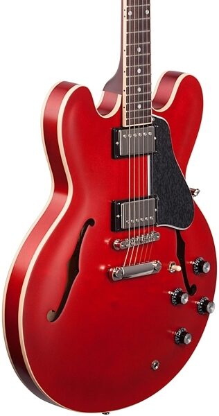 Gibson 2019 ES-335 Dot Satin Semi-Hollowbody Electric Guitar (with Case), Full Left Front