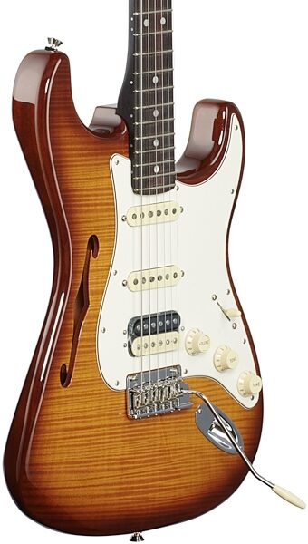 Fender Rarities Stratocaster Thinline HSS, Solid Rosewood Neck, Electric Guitar (with Case), Full Left Front