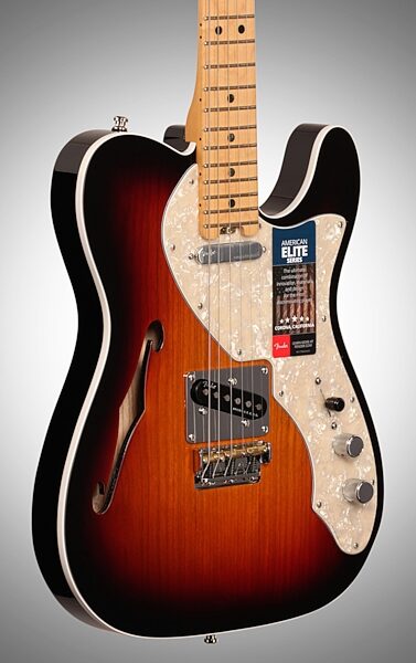 Fender American Elite Telecaster Thinline Electric Guitar (Maple, with Case), Full Left Front