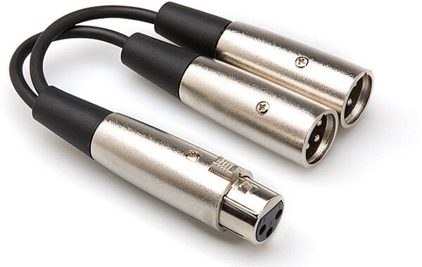 Hosa YXM-100 XLR Female to Dual XLR Male Y-Cable, 6 inch, YXM-121, Main