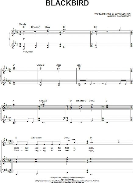 Blackbird - Piano Vocal, New, Main