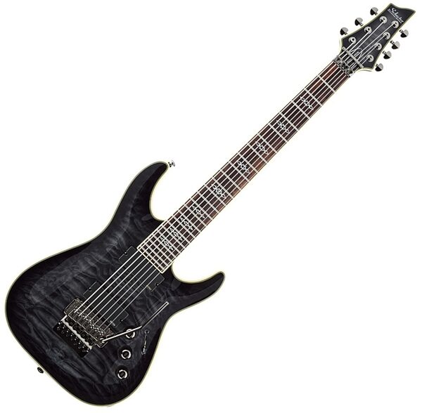 Schecter Hellraiser Special C7-FR Electric Guitar, 7-String with Floyd Rose, See-Thru Black