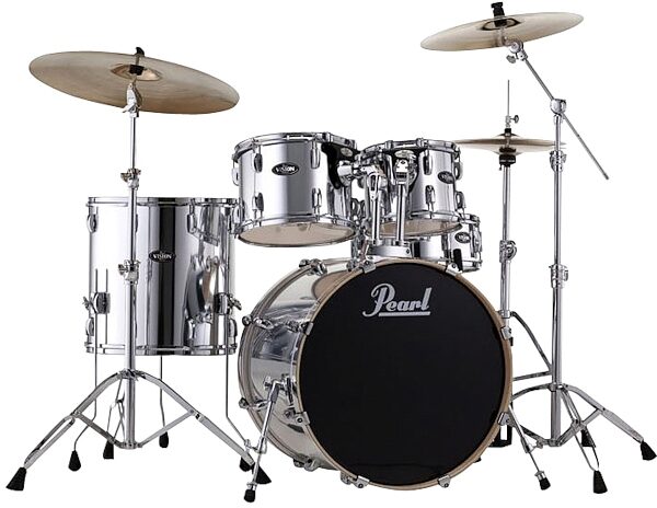 Pearl VB825SPB VB Birch Drum Shell Kit, 5-Piece, Mirror Chrome