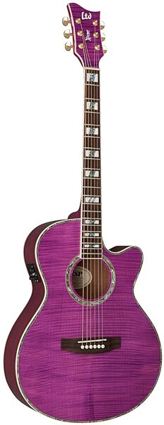 ESP LTD AC20EFM Xtone Acoustic-Electric Guitar, See-Thru Magenta