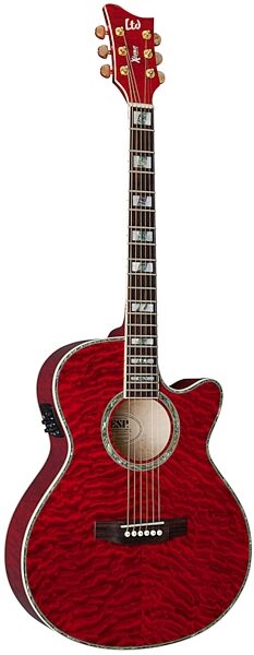 ESP LTD AC30EQM Xtone Acoustic-Electric Guitar, See-Thru Red