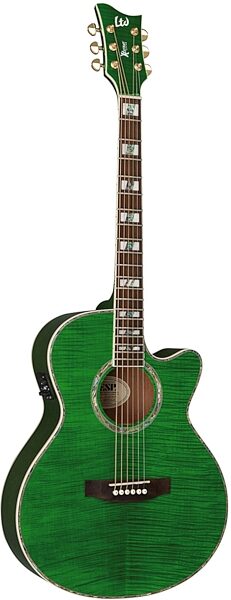 ESP LTD AC20EFM Xtone Acoustic-Electric Guitar, See-Thru Green