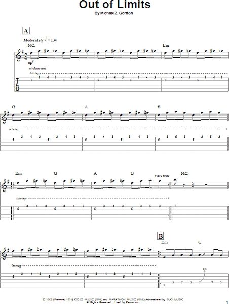 Out Of Limits - Guitar Tab Play-Along, New, Main