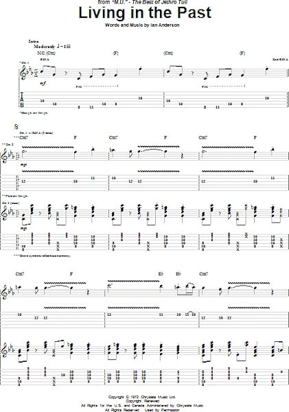 Living In The Past - Guitar TAB, New, Main