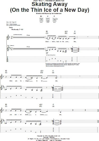 Skating Away (On The Thin Ice Of A New Day) - Guitar TAB, New, Main