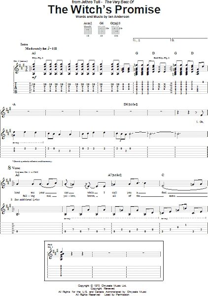 The Witch's Promise - Guitar TAB, New, Main