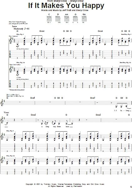 If It Makes You Happy - Guitar TAB, New, Main