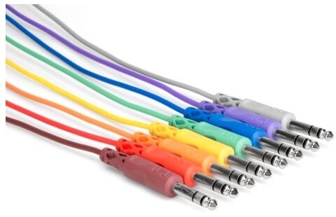 Hosa CSS-800-PATCH 1/4-Inch TRS Patch Cables, 1.5 foot, CSS-845, 8-Pack, Main