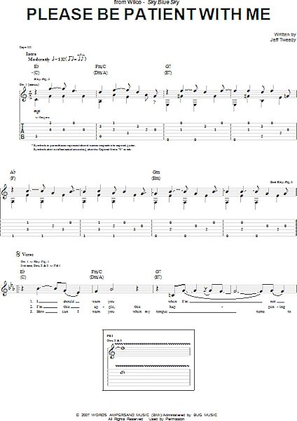 Please Be Patient With Me - Guitar TAB, New, Main
