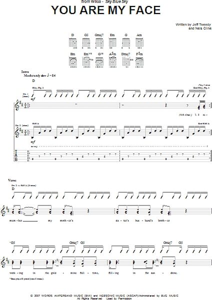 You Are My Face - Guitar TAB, New, Main