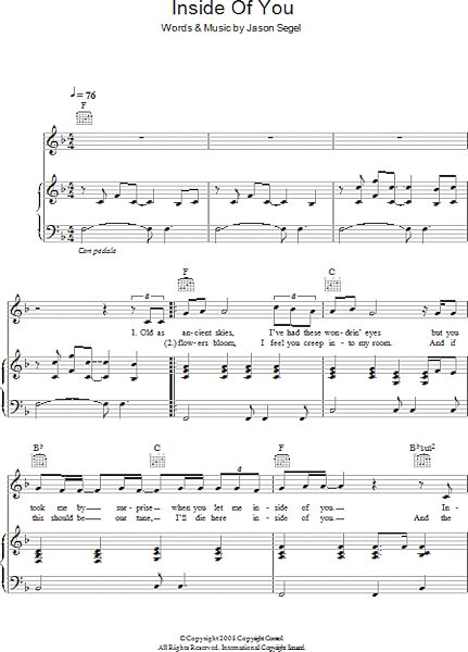Inside Of You (from 'Forgetting Sarah Marshall') - Piano/Vocal/Guitar, Main