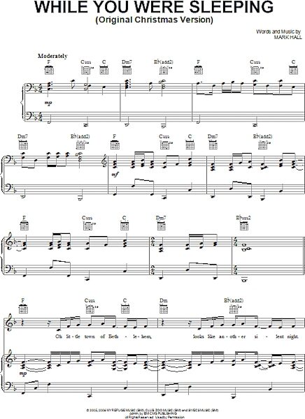 While You Were Sleeping (Original Christmas Version) - Piano/Vocal/Guitar, New, Main