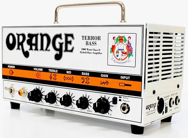Orange BT1000H Terror Bass 1000 Amplifier Head with Gig Bag (1000 Watts), Angle