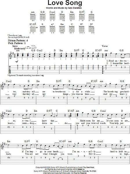 Love Song - Easy Guitar with TAB, New, Main