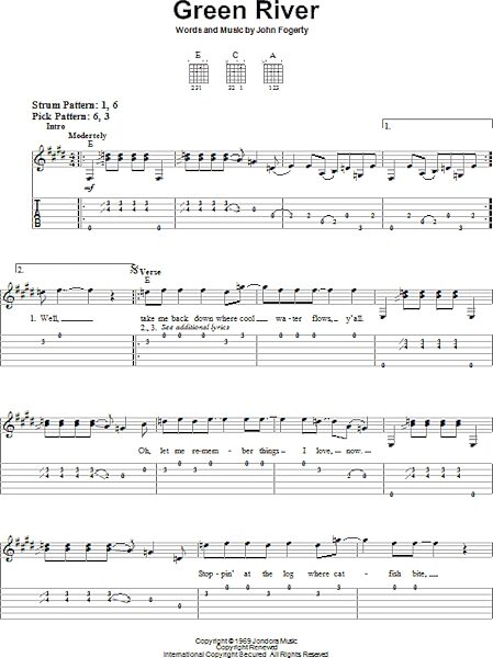Green River - Easy Guitar with TAB, New, Main