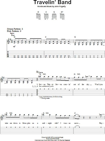 Travelin' Band - Easy Guitar with TAB, New, Main