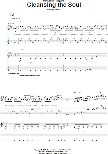 Cleansing The Soul - Guitar TAB, New, Main