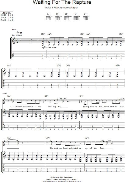 Waiting For The Rapture - Guitar TAB, New, Main