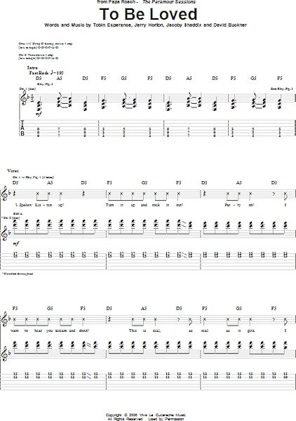To Be Loved - Guitar TAB, New, Main