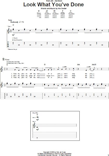 Look What You've Done - Guitar TAB, New, Main